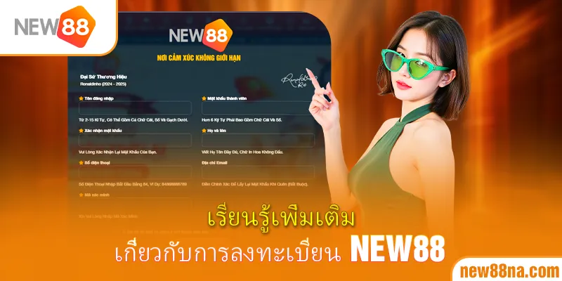 เรียนรู้เพิ่มเติมเกี่ยวกับการลงทะเบียน New88